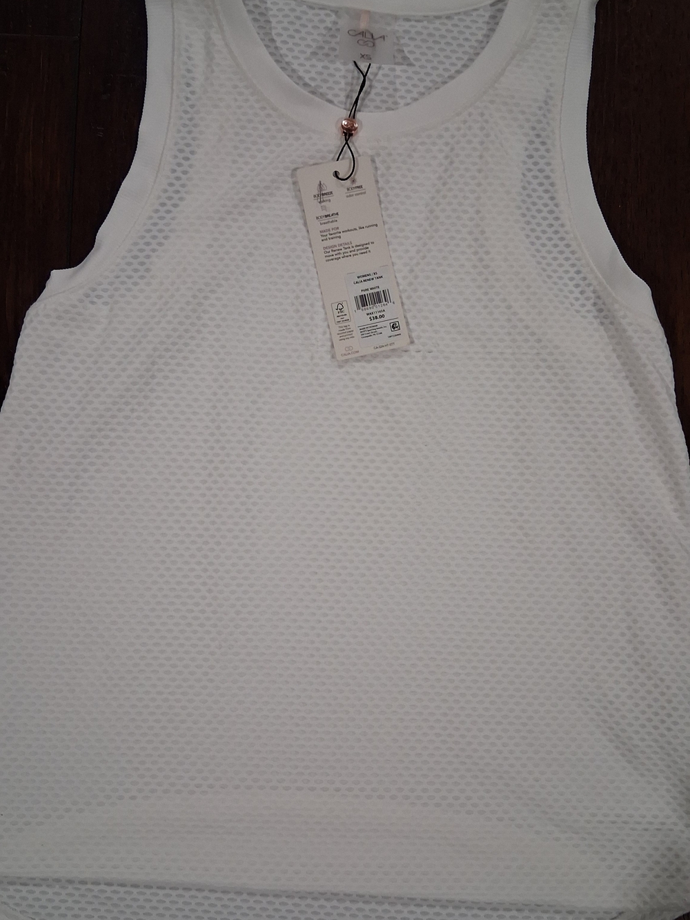 CALIA by Carrie Underwood White Mesh Athletic Tank